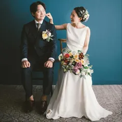 ウェディングドレス 結婚式 二次会 ホワイト 花嫁 白ワンピース ロング丈ドレス 披露宴 シンプル 前撮り ウエディングドレス Aラインドレスのサムネイル