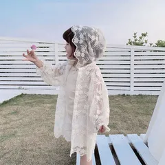 花柄レース　カーディガン　UVカット　日除けのサムネイル