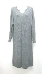 ◇ CIAOPANIC TYPY スリットネック ニット カジュアル 秋冬 長袖 ロング ワンピース サイズONE ブラック レディース E  【1309040093041】