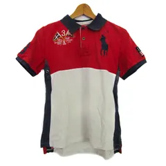 ポロバイラルフローレン 半袖シャツ コットン100% トップス 赤白 キッズ 男の子用 Lサイズ レッド×ホワイト Polo by Ralph Lauren 【中古】