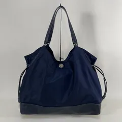 A2✨大容量✨TORY BURCH トリーバーチ トートバッグ ナイロン レザー ネイビー 2way
