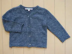 ボンポワン ボンポアン bonpoint アウトレット 子供服 女の子 18M 約 80cm 85cm ベビー服 長袖 カーディガン グレー シルバー ラメ 無地 秋 冬 ★3 トップス 冬服 ガールズ キッズ ベビー 【中古】 ユーズド