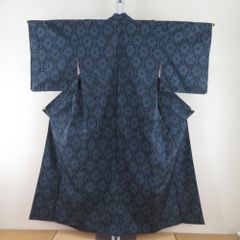Z-1847 大島紬着物 正絹 着物 広衿 袷着物 総柄 無地八掛 - メルカリ