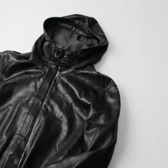 URBAN RESEARCH アーバンリサーチ ラムレザー フードジップアップブルゾン M/ブラック ジャケット【2400013205955】のサムネイル