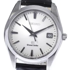 NEW格安Grand Seikoメンズ腕時計SBGX095クォーツ白銀文字盤SS×革ベルト9F62-0AB0デイト日本製ウォッチ防水Made in Japanグランドセイコー グランドセイコー