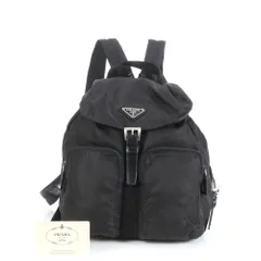 新品同様 プラダ ギャランティカード テスート ナイロン 三角ロゴ レザー リュックサック バックパック B5885 レディース EUE CW37-9【中古】