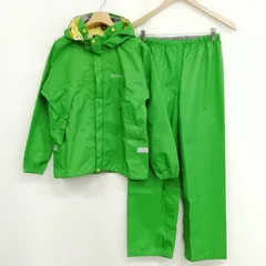 モンベル Montbell 1128281 キッズ レイントレッカー レインウエア セットアップ 150 グリーン