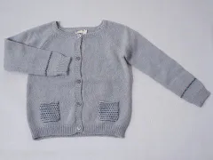 ボントン bonton アウトレット 子供服 女の子 6歳 約 110cm 長袖 ニット カーディガン グレー 秋 冬 ★4 トップス 冬服 ガールズ 女児 キッズ 【中古】 ユーズド リサイクル こども