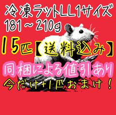 tingachanさん専用【送料込み】冷凍ラット LL1サイズ×15匹+1匹(181g〜210g)+L1サイズ×15+1