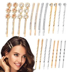 【人気商品】髪留め 女の子 かわいい レディース 可愛い シルバーカラーピン おしゃれ ゴールド ゴールド ヘアクリップ ヘアアレンジ シンプル 前髪 髪束ね 20本 キラキラ セット ピン 髪 シルバー ヘアアクセサリー アメピン ダイヤモンド Matomt