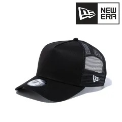 メッシュキャップ 無地 帽子 メンズ シンプル ニューエラ キャップ NEWERA 9FORTY A-Frame トラッカー ベーシック ブラック ブラックメッシュ 【TB】