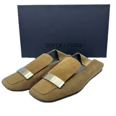 Sergio Rossi(セルジオロッシ) 23SS Metal Plate Logo Leather Square Toe Loafer メタルプレート ロゴ レザー スクエアトゥー ローファー 5 1/2(24.5~25.0cm程度) ベージュのサムネイル