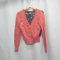 ◇ ⊂ DESIGNWORKS デザインワークス 長袖 カーディガン サイズ38 オレンジ系 ブラック レディース E  【1505220015005】