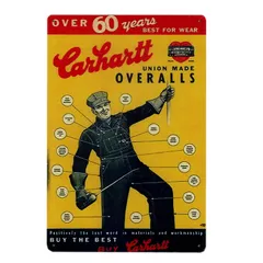 カーハート アメリカン雑貨 デニム ブリキ看板 アメリカン 雑貨 アメカジ ヴィンテージ 男前インテリア サインプレート サインボード 壁掛け おしゃれな アンティーク風 ビンテージ  ガレージ  :AVSB-1306