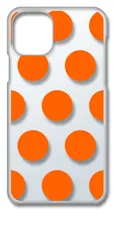 【新品未使用】iPhone11 Pro アイフォン11プロ クリア ハードケース ドット柄 水玉 (オレンジ) スマホケース カバー cl-iphone11pro-dotbig-07