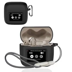 【在庫処分】For JBL TOUR PRO 3 ケース 柔らかなシリカゲルのスポーツクールなデザイン 衝撃吸収 防水 防塵 軽量 紛失防止用のフックを搭載した スリムソフト ケースカバー JBL TOUR PRO 3 カバー（ブラック）