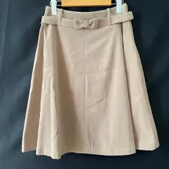 #anc ギャラリービスコンティ GALLERYVISCONTI スカート 2 ベージュ シンプル 無地 リボンベルト付き  レディース [900101]