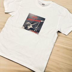 ギターと亀 ロックガメプリントTシャツ 白 Lサイズ オリジナルカメTシャツ