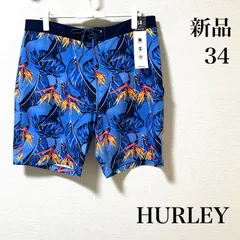 【新品】ハーレー　水着　サーフパンツ　メンズ　34　海パン　HURLEY　ブルー