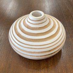 『Vase Tsunami』白・大　木製　マンゴーウッド　一輪挿し花瓶　フラワーベース　アジアンリゾート　雑貨