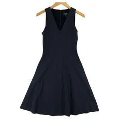 ARMANI JEANS アルマーニ・ジーンズ Vネック ノースリーブ フレアワンピース size38/ブラック