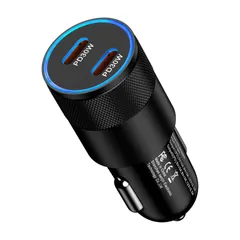 【人気商品】超小型 タイプc シガーソケット シガーソケット カーチャージャー アルミニウム合金製造 カーチャージャー 2ポート usb 車 車 充電器 充電器 Type-C Type-Cとシガーソケット 急速充電 12V/24Vシガーライター 車載充電器 高