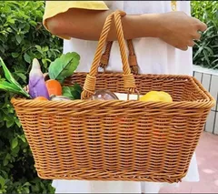 バルバスケット レクタングル 籐かご 盛り付け 小物入れ 収納 家庭用  収納ボックス 収納カゴ 籠 収納バスケット 編み 小物入れ  LLXJ0203