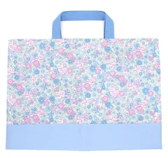 レッスンバッグ 女の子 リボンフラワーブルー 子供 手提げかばん お稽古 入園 入学 準備 通園 通学 手提げ てさげ 手さげ おけいこ サブ レッスン 図工 算数 音楽 ピアノ 図書 習い事 バッグ 補助 ほじょ 絵本 小学生 小学校 幼稚園 保育園