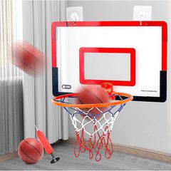 エアポンプセット ボール シュート練習 壁掛け ボード ミニサイズ(赤x黒40cm) バスケ ネット バスケットリング バスケットゴール [TradeWind]