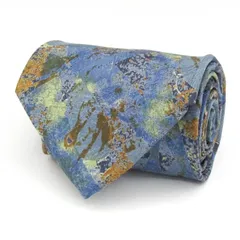 マリオヴァレンティノ ブランド ネクタイ 総柄 パネル柄 シルク メンズ ブルー MARIO VALENTINO 【中古】