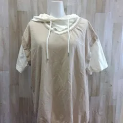 C・O・L・Z・A コルザ  パーカー Ｌ タン×ホワイト Vネック フーディー