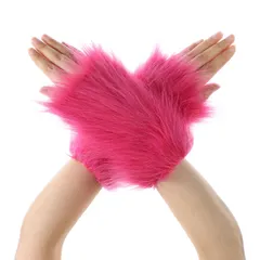 【人気商品】コスプレ 狐 猫 冷え対策 ケモノ 室内外 野獣 冬 仮装 防寒 もこもこ 保温 長毛 極暖 アニマルグローブ 手首 ハロウィン ハンドウォーマー 文化祭 指出しグローブ 学園祭 獣手袋 カーニバル ファー手袋 パーティー [XGOPTS] 演出用