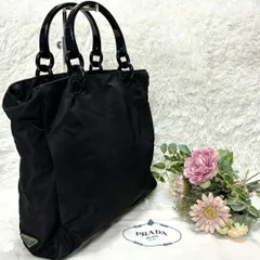 【希少・美品✨】プラダ　ハンドバッグ　サイド三角ロゴ　チェーンハンドル