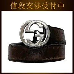 グッチ ベルト ec-22234 ブラウン インターロッキング シマ