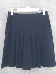 ◇ mila schon BLUE LABEL ミラショーン ブルーレーベル 膝丈 プリーツ スカート 38 ネイビー *  【1002800162154】
