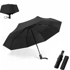 【在庫処分】丈夫 軽量 8本骨 強風に強い 晴雨兼用 梅雨対策 台風対応 折り畳み傘 撥水速乾 紫外線遮断 UVカットおりたたみ傘 ワンタッチ自動開閉 折畳傘 メンズ レディース 折りたたみ傘 収納ポーチ付き ブラック