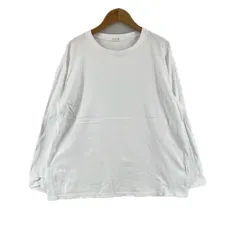 美品 ノーブランド  無地 春夏 SS 長袖Tシャツ コットン ホワイト レディース【古着】【中古】【送料無料】