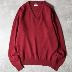 60s イギリス製 Brooks Brothers Vネック 無地 ラムウール ニット セーター 44 / 60年代 ビンテージ ブルックスブラザーズ エンジ