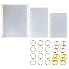 【即日発送】レジン型 手帳 リング付属 表紙 ノート 3種セット シリコンモールド