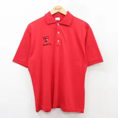 XL/古着 半袖 ポロ シャツ メンズ 90s 鳥 Backers 赤 レッド 25jul05 中古 トップス