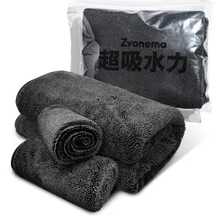 【新品】 ZNM 洗車タオル マイクロファイバー 洗車用クロス 超吸水 速乾 柔らかい ふき取り 傷防止 3枚セット 30x40小判2枚 60＊90大判1枚 1