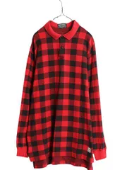【お得なクーポン配布中!】 80s USA製 ポロカントリー ラルフローレン ブロック チェック 長袖 ポロシャツ メンズ XL / 80年代 ヴィンテージ ポロ コットン 長袖シャツ