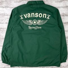 【L】VANSON バンソン ワンスターウイング ナイロン コーチジャケット/IVY GREEN アイビー アイヴィー グリーン/フライングワンスター ロゴ 刺繍 ワッペン/NVSL-2207/ 服飾 (69-2025-0624-KO-004)
