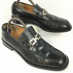 試着交換OK！フェラガモ　イタリア製　size9.5EE　オールレザー　ビットモカシン　スリッポンシューズ　ローファー〈黒/BLACK/ブラック〉メンズ〕/men's 菅NO.WZD-184