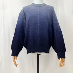 【Laurel club（ローレルクラブ）】日本製 グラデーション 3Dニット セーター レディース Mサイズ 青 ブルー ウール100% 立体編み ケーブル ニット トップス 柄ニット 大人カジュアル 上品 秋冬 高品質 ナチュラル 美シルエット✨