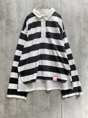 FRAPBOIS フラボア ボーダー 長袖 ラガー シャツ size1/白ｘ黒 ◇■レディース