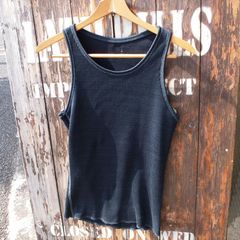 【Hollywood Ranch Market 】 ハリウッドランチマーケット ハリラン 聖林公司 コットン サーマル タンクトップ 無地 黒 Tシャツ 2 (M)