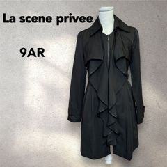 La scene privee ラサーヌプリヴェ 【美品】ジッパージャケット コート 9AR ブラック フリル