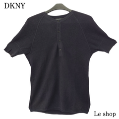 DKNY ダナキャランニューヨーク 半袖ニット  リブ ブラック Sサイズ 中古