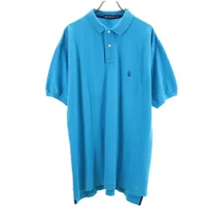 ノーティカ 90s オールド 半袖 鹿の子 ポロシャツ XL 水色 NAUTICA メンズ 古着 【240410】